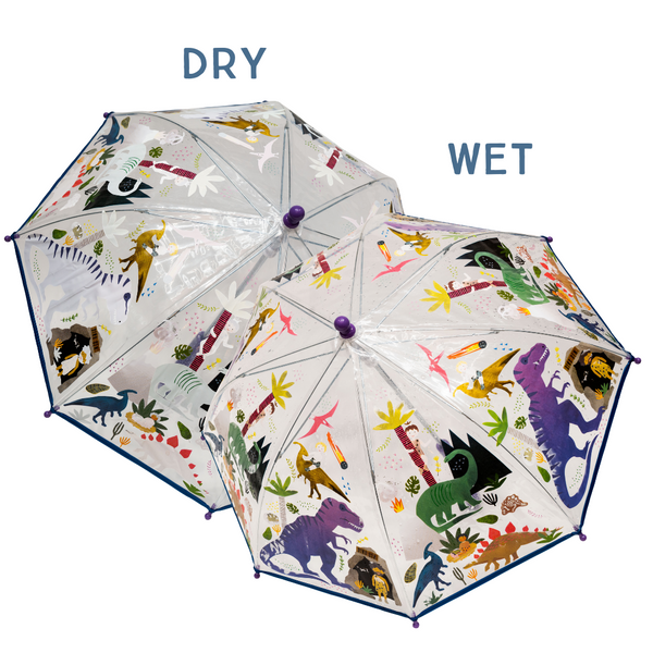 Floss and Rock Dino Transparent Colour Changing Umbrella