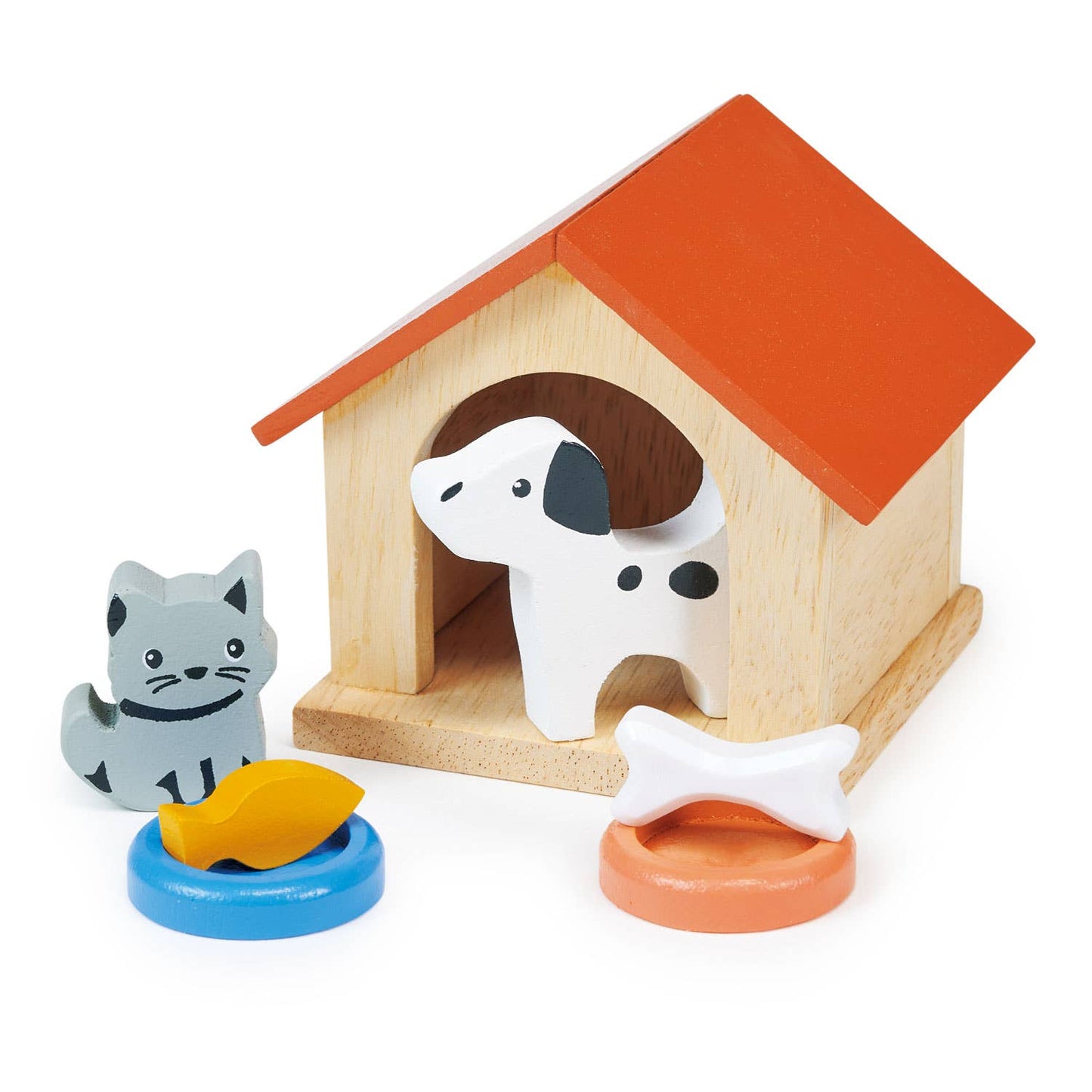 ThreadBear Tender Leaf Wooden Toy Dog & Cat Pet Set For Kids