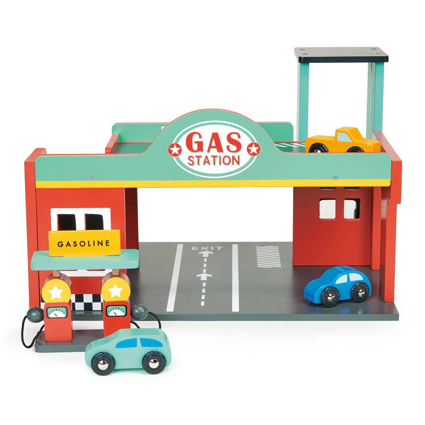 ThreadBear Tender Leaf Wooden Toy Gas Station For Kids