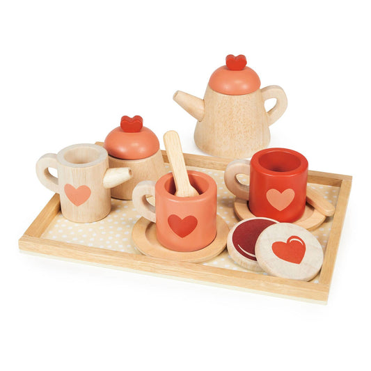 ThreadBear Wooden Toy Tea Time Tray Set For Kids