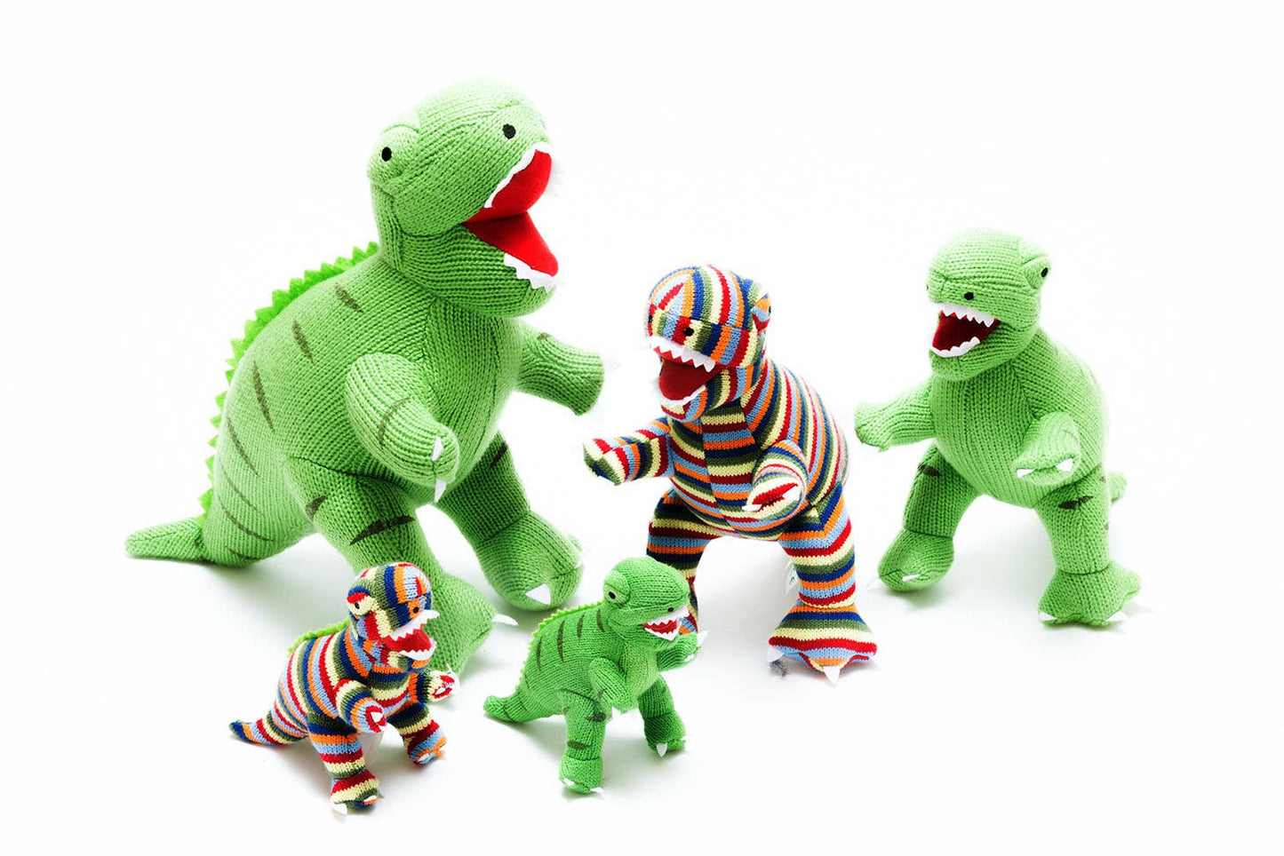 Best Years Knitted Green T Rex Dinosaur Plush Toy