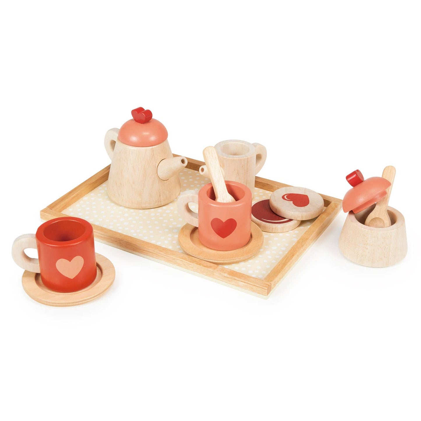 ThreadBear Wooden Toy Tea Time Tray Set For Kids