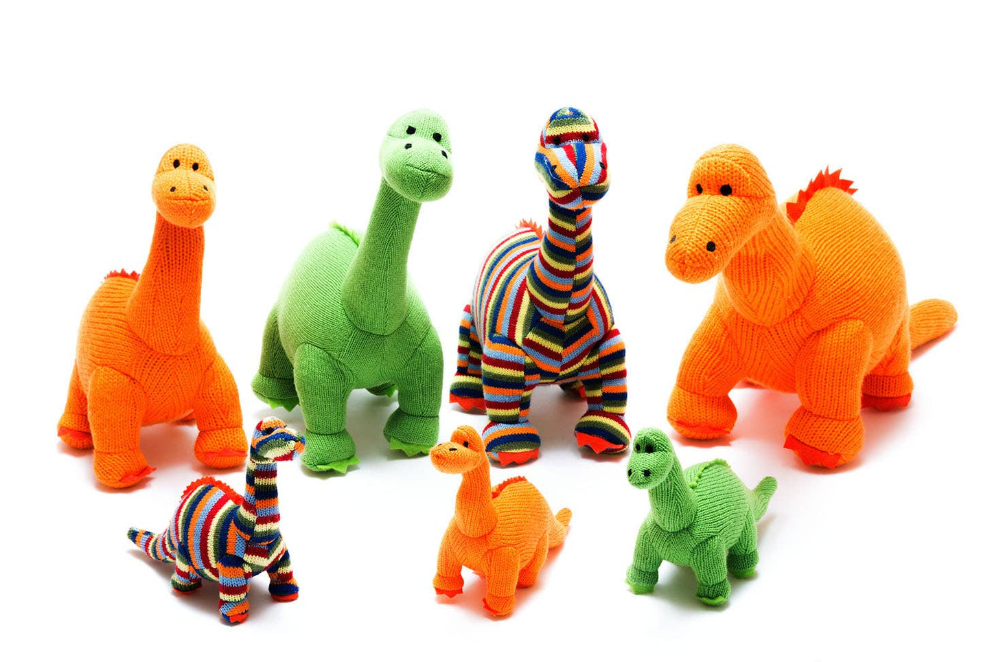 Best Years Knitted Stripe Diplodocus Dinosaur Plush Toy