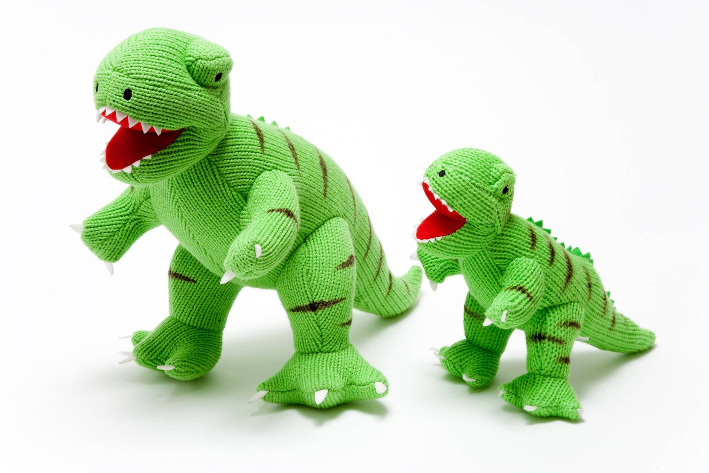 Best Years Knitted Green T Rex Dinosaur Plush Toy