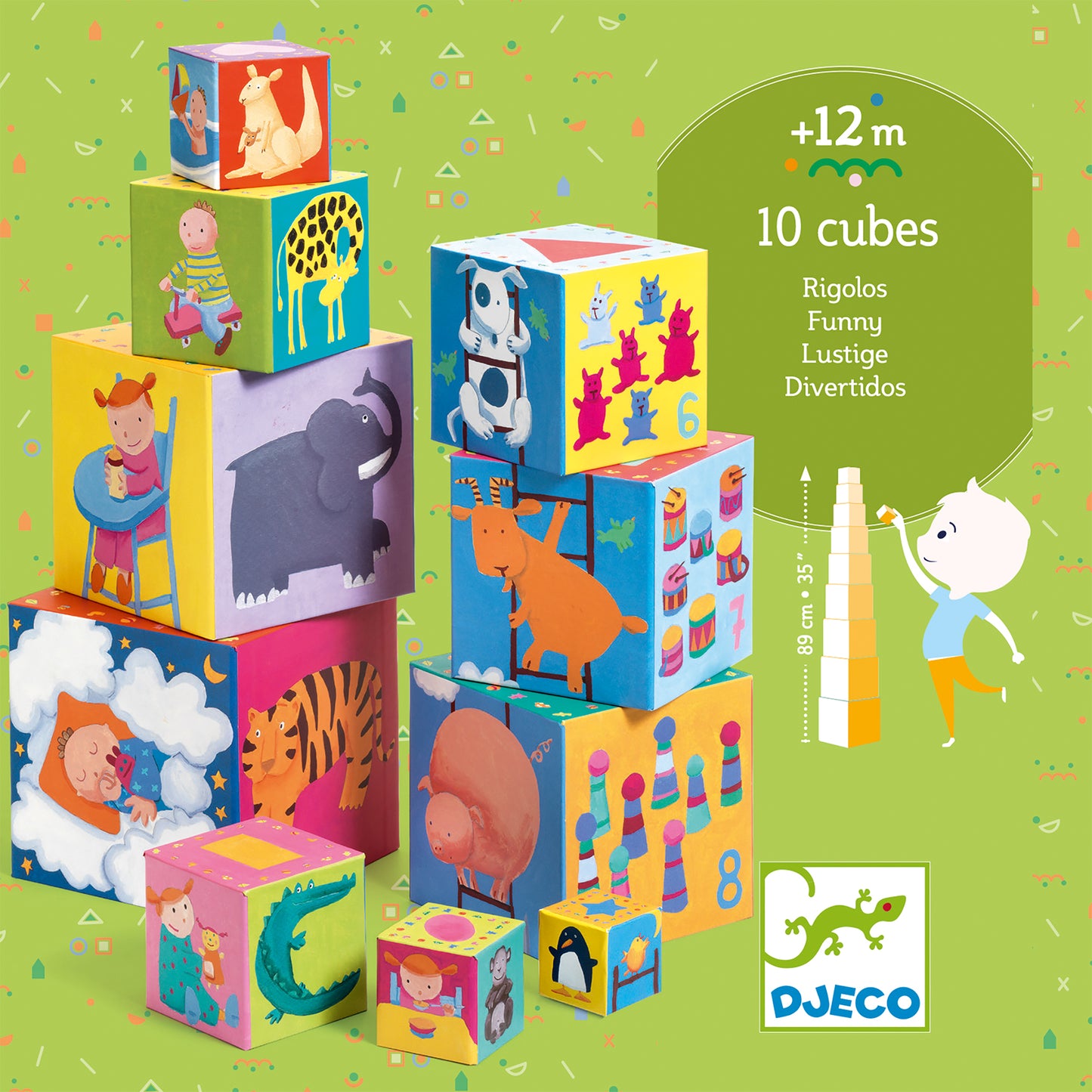 Djeco Funny 10 stacking cubes