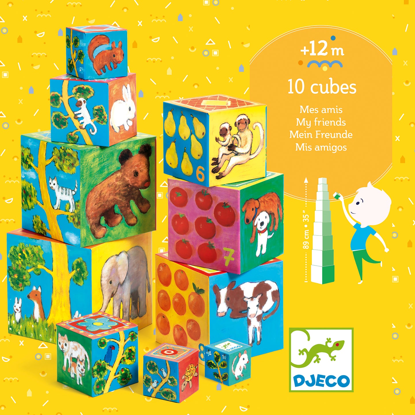 Djeco My Friends 10 stacking cubes