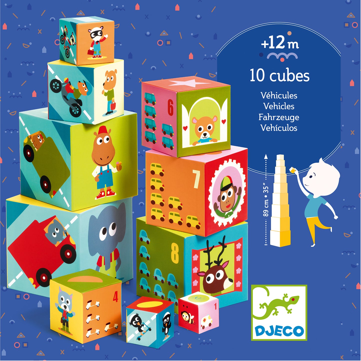 Djeco Vehicles 10 stacking cubes