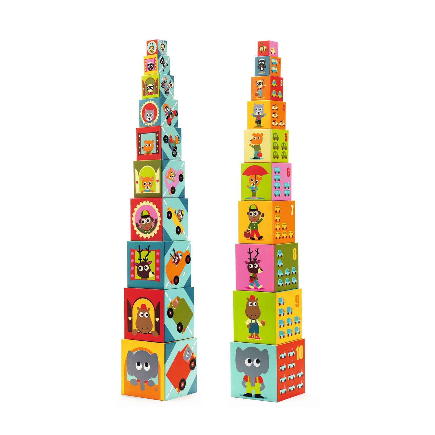 Djeco Vehicles 10 stacking cubes