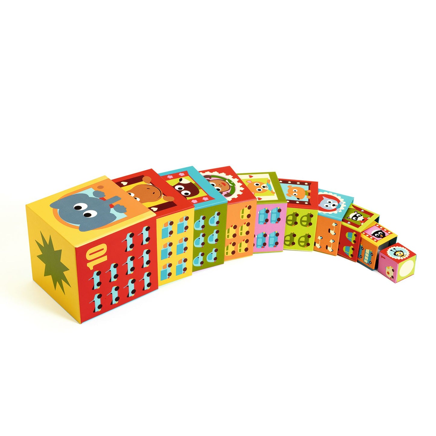 Djeco Vehicles 10 stacking cubes