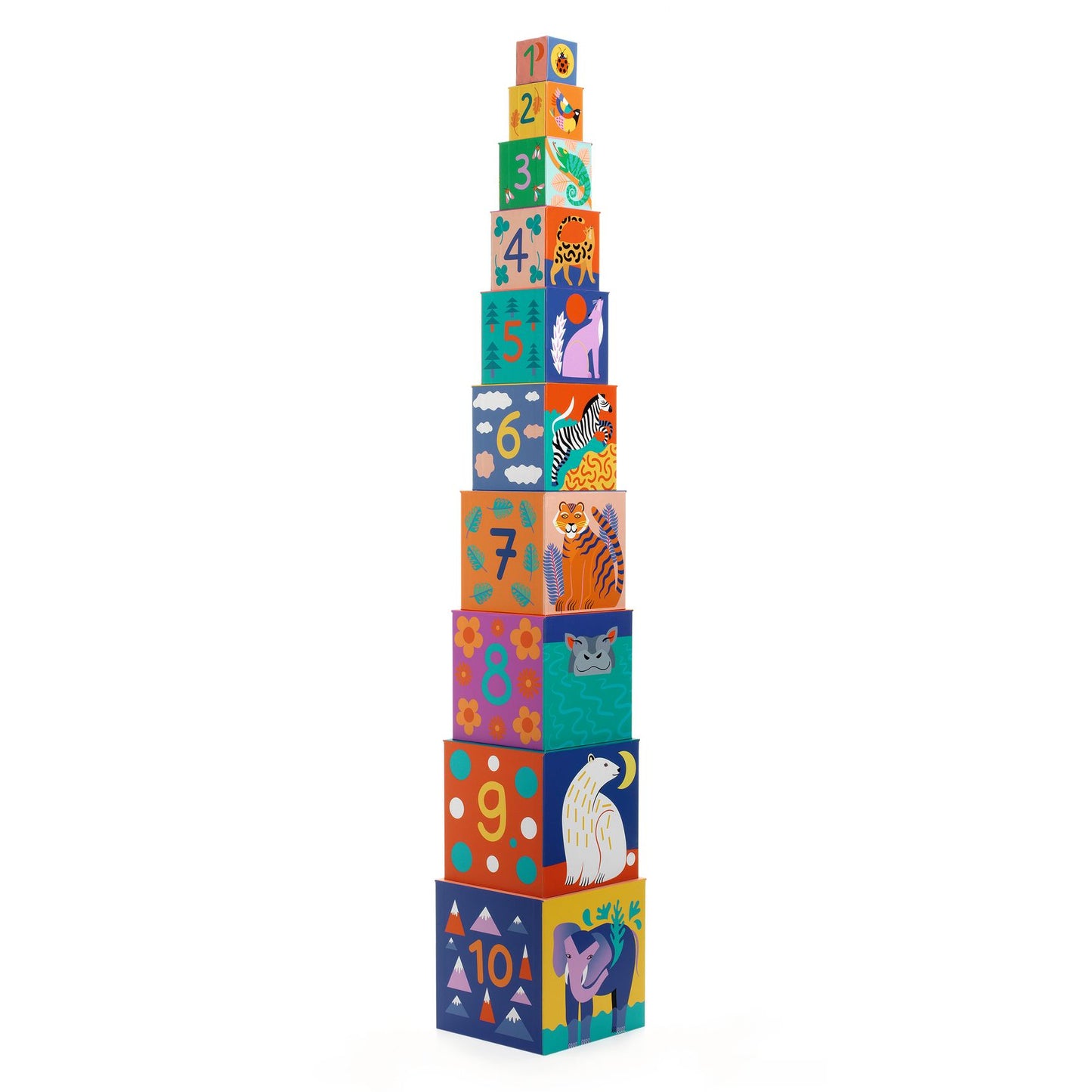 Djeco Wild Animals 10 stacking cubes