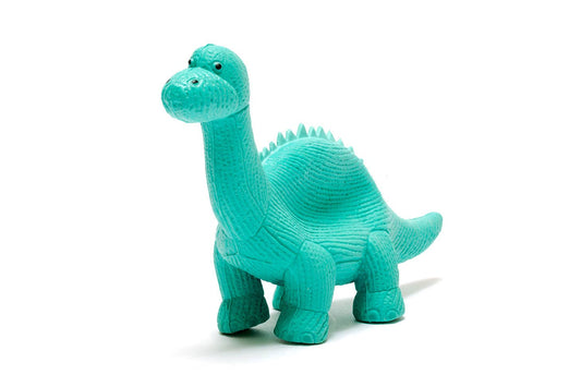 Best Years Natural Rubber Dinosaur Toy, Bath Toy and Teether Ice Blue