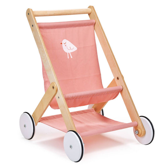 ThreadBear Wooden Toy Baby Doll Stroller For Kids