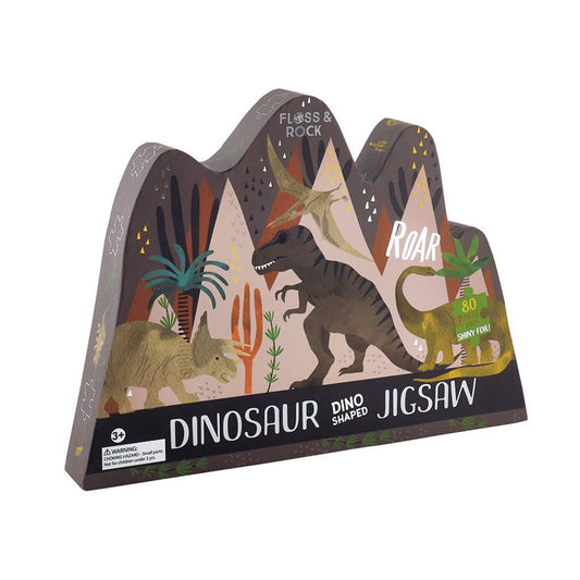 Floss and Rock Floss & Rock Dino 80pc "Dino" Shaped Jigsaw with Shaped Box