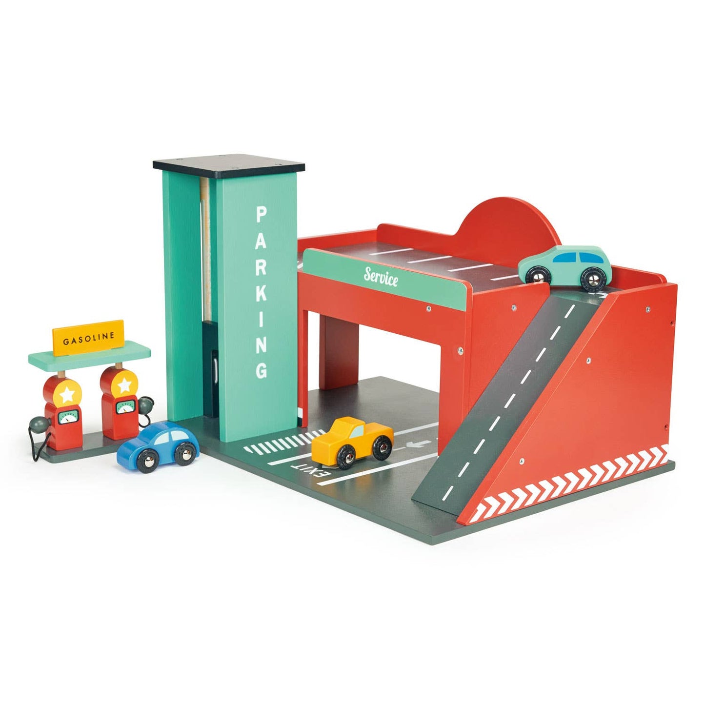 ThreadBear Tender Leaf Wooden Toy Gas Station For Kids